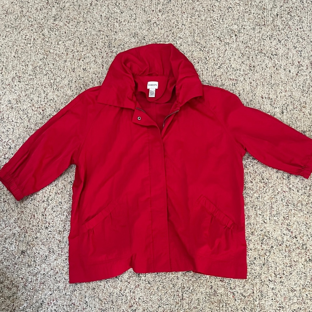 Chico's Vibrant Red windbreaker jacket